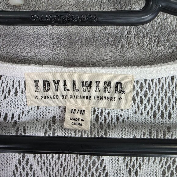 Womens Idyllwind White Lace Detail Blouse V Neck Long Sleeve Rayon Size M - Picture 2 of 8